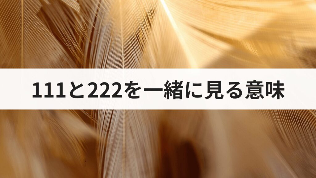 エンジェルナンバー111と222を一緒に見る意味とは？